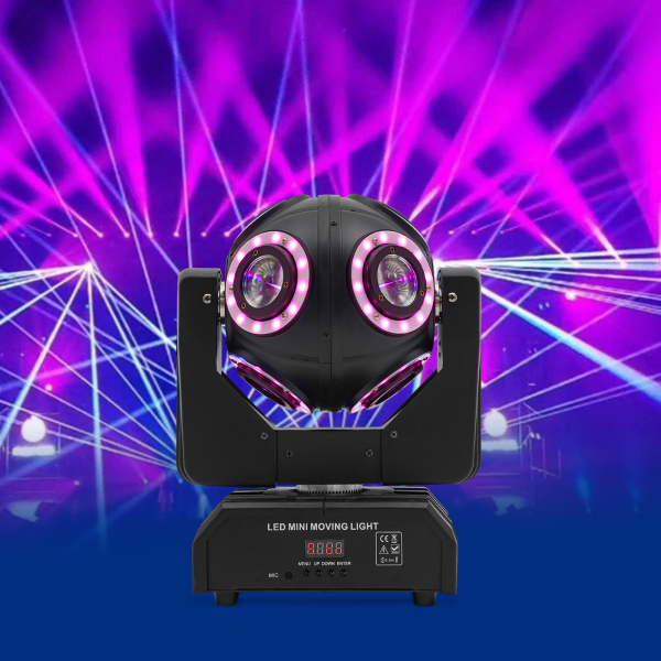 Luce mobile a 8 teste, luce mobile a LED, luce rotante RGBW DJ per matrimoni, DJ, club, KTV