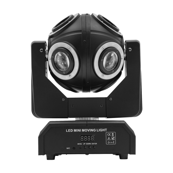 Luce mobile a 8 teste, luce mobile a LED, luce rotante RGBW DJ per matrimoni, DJ, club, KTV
