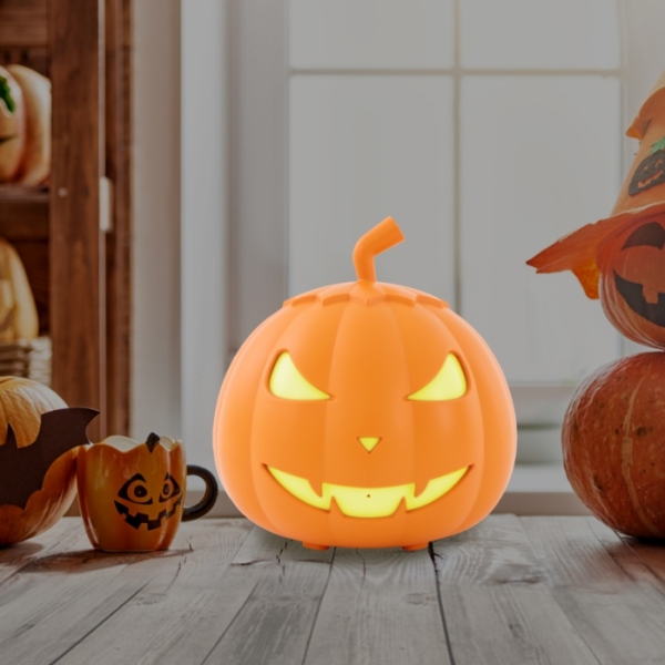 Macchina del fumo LED a forma di zucca da 800 W, macchina del fumo a tema natalizio, 3 effetti luminosi